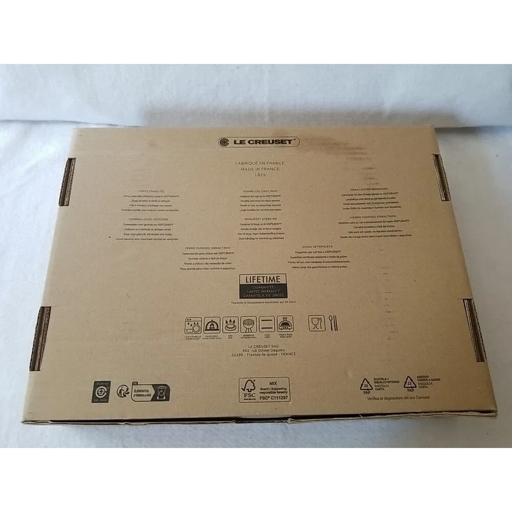 LE CREUSET Empty Cardboard Storage Box Only for Outdoor Square Grilling Basket